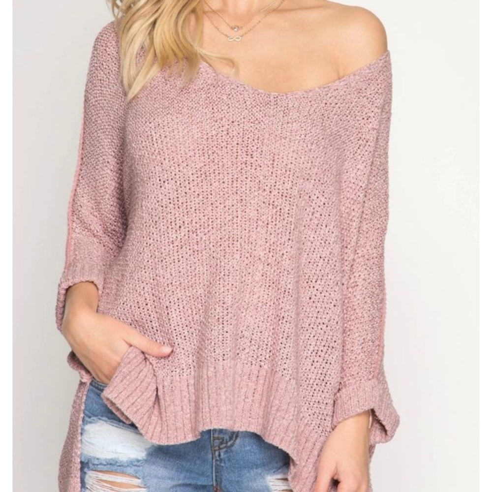 Oversized light weight, pink sweater